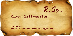 Rixer Szilveszter névjegykártya