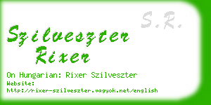 szilveszter rixer business card